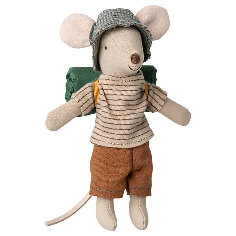 Big Brother Hiker Mouse (Brown Striped Top) by Maileg