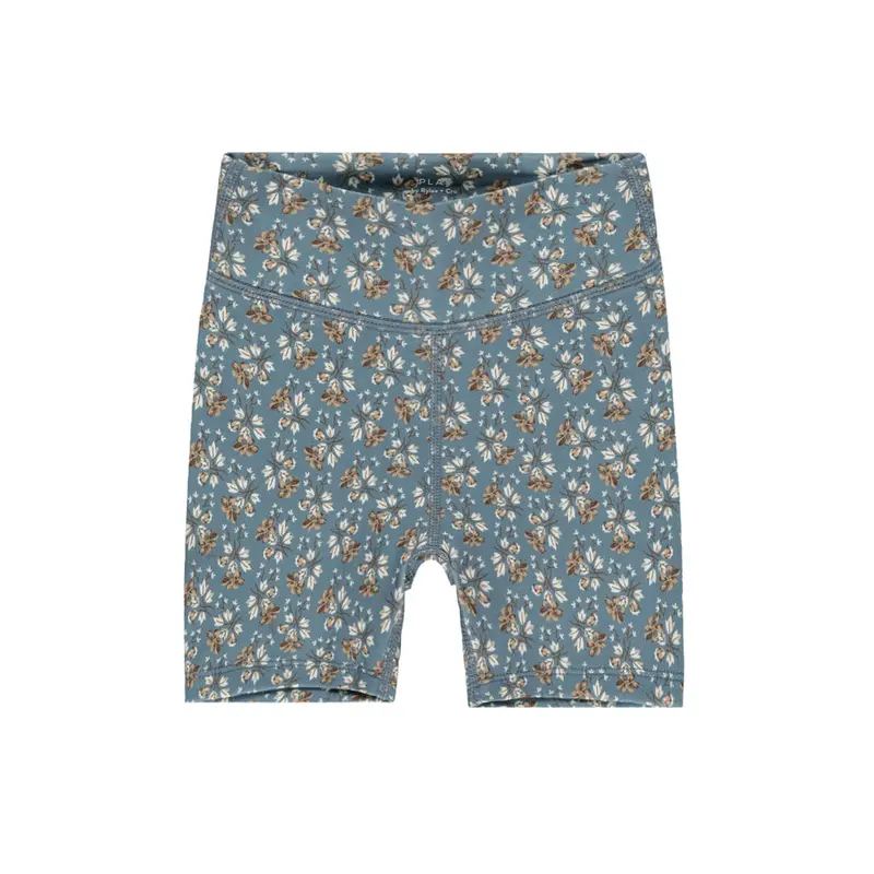 Bike Short in Blue Floral by Rylee & Cru