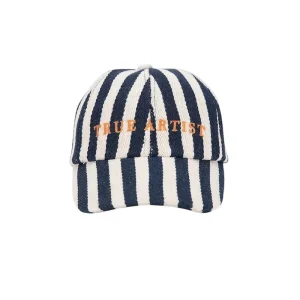Cap n01 in Navy Blue Stripe by True Artist