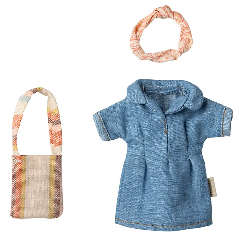 Denim Dress & Bag for Mum Mouse by Maileg