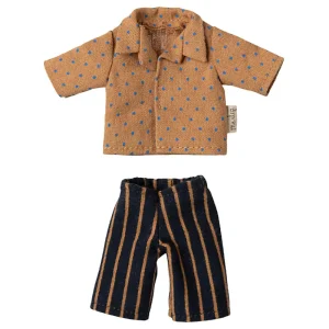 Dotty Shirt & Striped Pants Set for Dad Mouse by Maileg