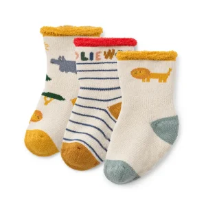 Eloy Baby Socks in Safari / Sandy Mix (3 Pack) by Liewood