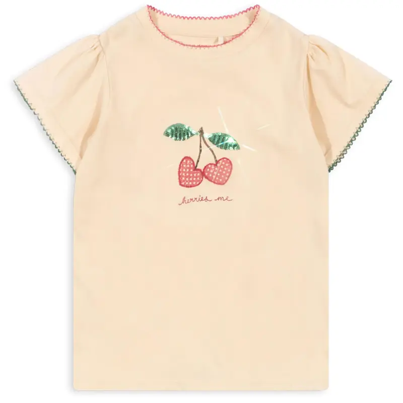 Famo Puff Tee in Ecru by Konges Slojd