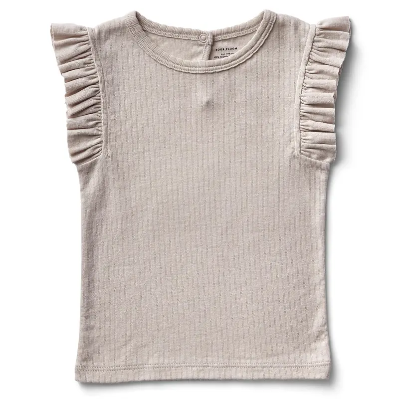 Frill Tee in Dove Pointelle by Soor Ploom - Last One In Stock - 12 Years