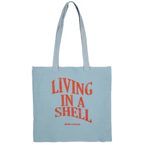 Living In A Shell Tote Bag in Blue by Bobo Choses