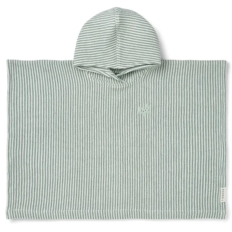 Paco Embroidered Poncho in Peppermint / Creme De La Creme by Liewood