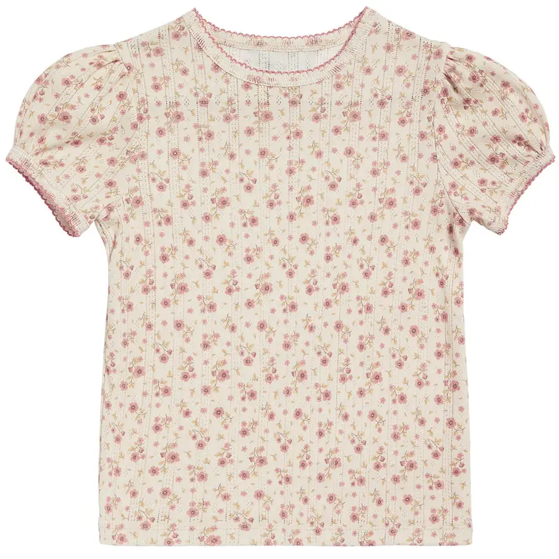 Pointelle Tee in Bronte Floral by Little Cotton Clothes
