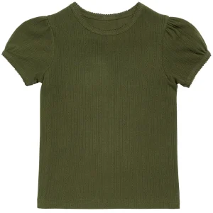 Pointelle Tee in Fern by Little Cotton Clothes