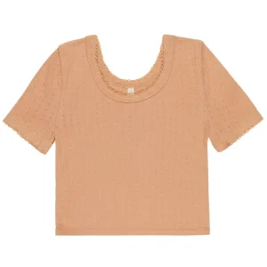 Pointelle Tee in Grapefruit by Rylee & Cru