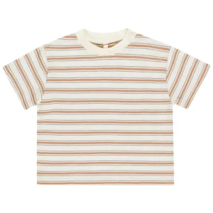 Relaxed Tee in Grapefruit Stripe by Rylee & Cru