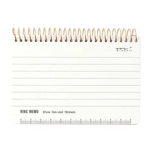 Ring Memo B7 Notebook in White by Midori