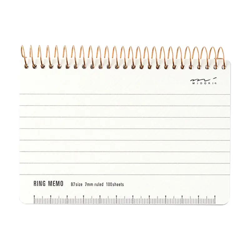 Ring Memo B7 Notebook in White by Midori
