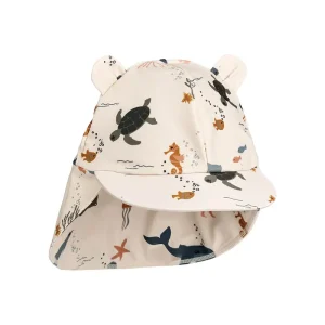 Senia UV Sun Hat With Ears in Sea Creature / Sandy by Liewood