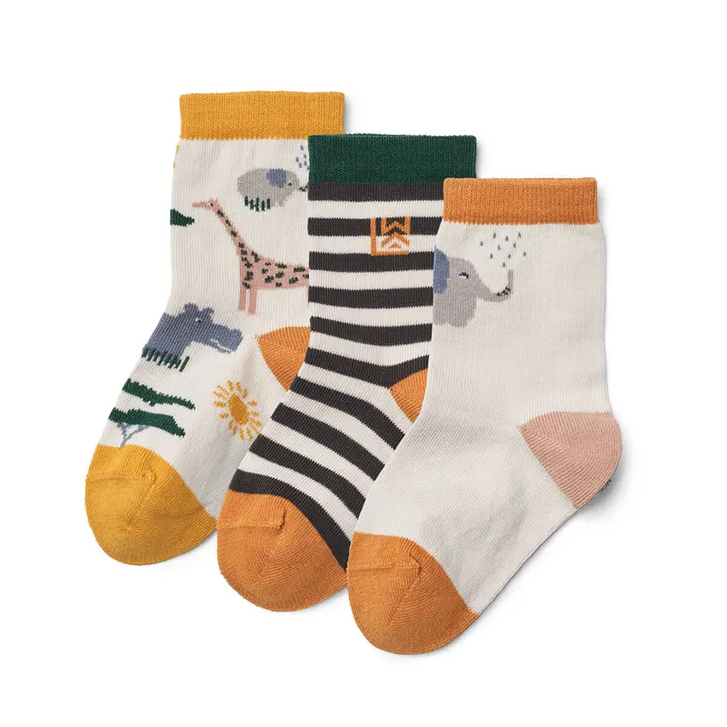 Silas Baby & Toddler Socks in Safari / Sandy Mix (3 Pack) by Liewood