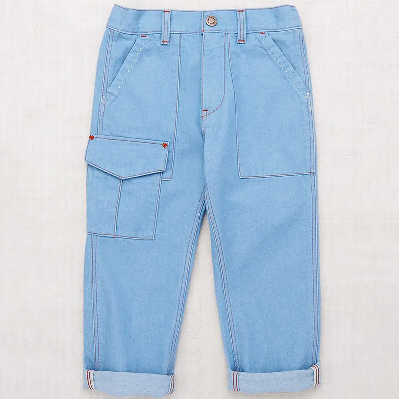Utility Jeans in Baby Blue by Misha & Puff