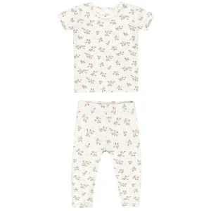 Bamboo Short Sleeved Pyjama Set in Strawberries by Quincy Mae