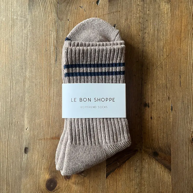 Boyfriend Adult Socks in Cocoa by Le Bon Shoppe