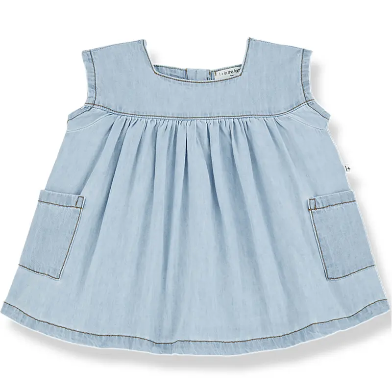 Carlotta Dress in Denim by 1+ in the Family - Last Ones In Stock - 12-18 Months