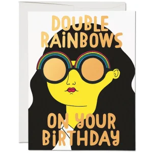 Double Rainbows Birthday Greetings Card by Red Cap Cards