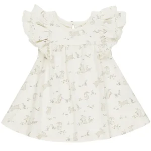 Flutter Sleeve Dress in Bunnies by Quincy Mae