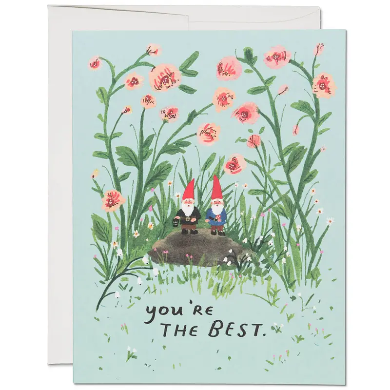 Garden Gnomes Friendship Greetings Card by Red Cap Cards