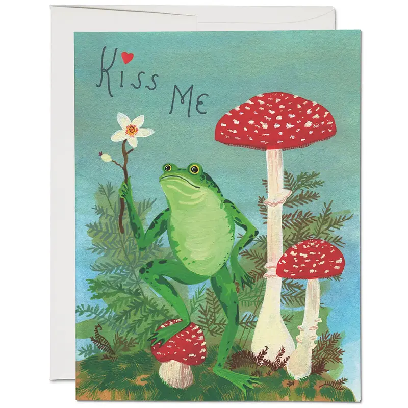 Kiss Me Love Greetings Card by Red Cap Cards