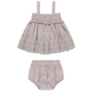 Mae Smocked Top + Bloomer Set in Lavender by Quincy Mae