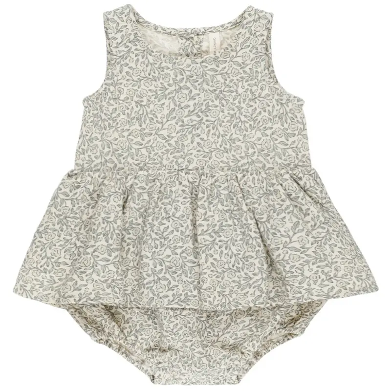 Skirted Tank Romper in Green Garden by Quincy Mae
