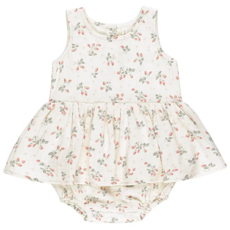 Skirted Tank Romper in Strawberries by Quincy Mae - Last Ones In Stock - 3-12 Months