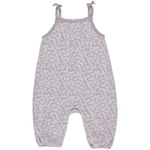 Smocked Jumpsuit in Lavender Ditsy by Quincy Mae