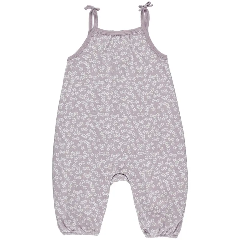 Smocked Jumpsuit in Lavender Ditsy by Quincy Mae