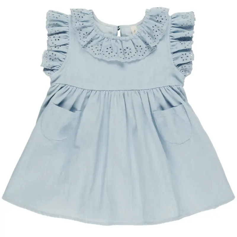 Sophie Dress in Chambray by Quincy Mae