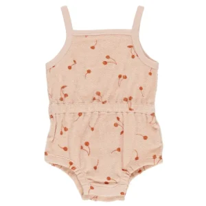 Terry Cinch Romper in Cherries by Quincy Mae