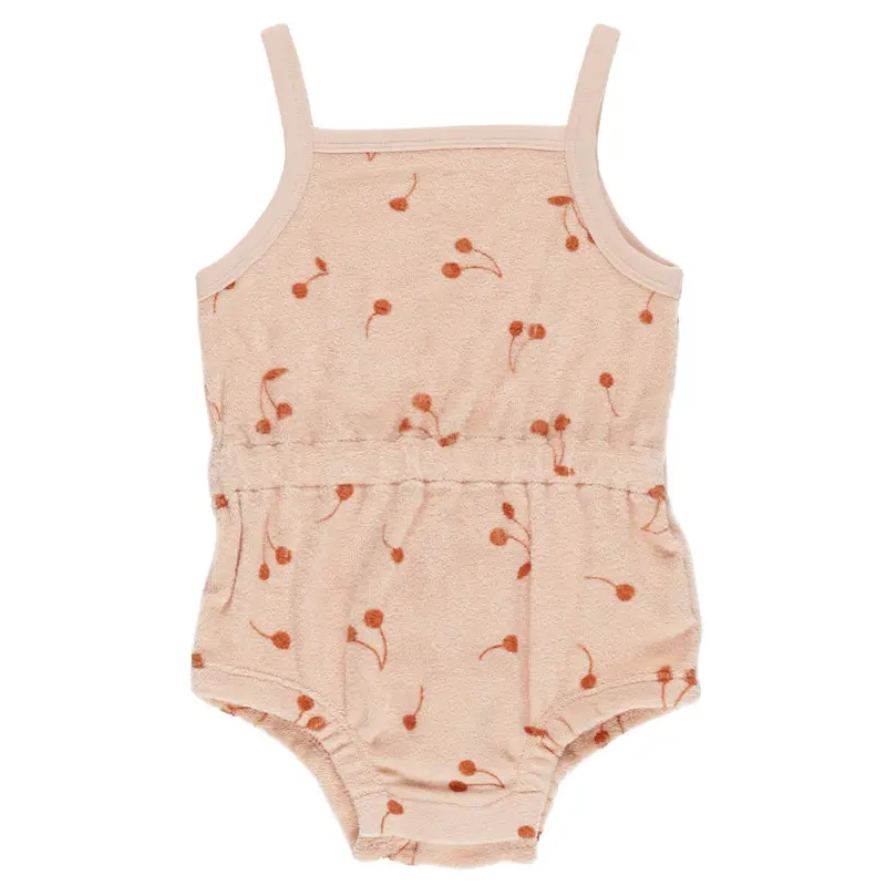 Terry Cinch Romper in Cherries by Quincy Mae