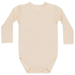 Waffle Long Sleeve Bodysuit in Antique by Quincy Mae - Last Ones In Stock - 3-12 Months