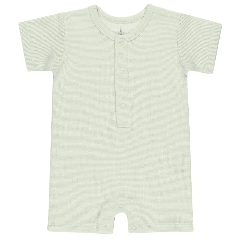 Waffle Snap Romper in Mint by Quincy Mae