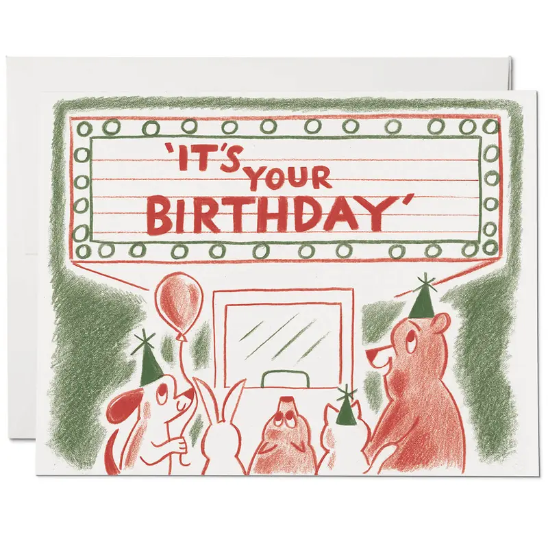 Birthday Marquee Greetings Card by Red Cap Cards