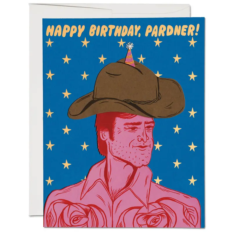 Birthday Pardner Greetings Card by Red Cap Cards