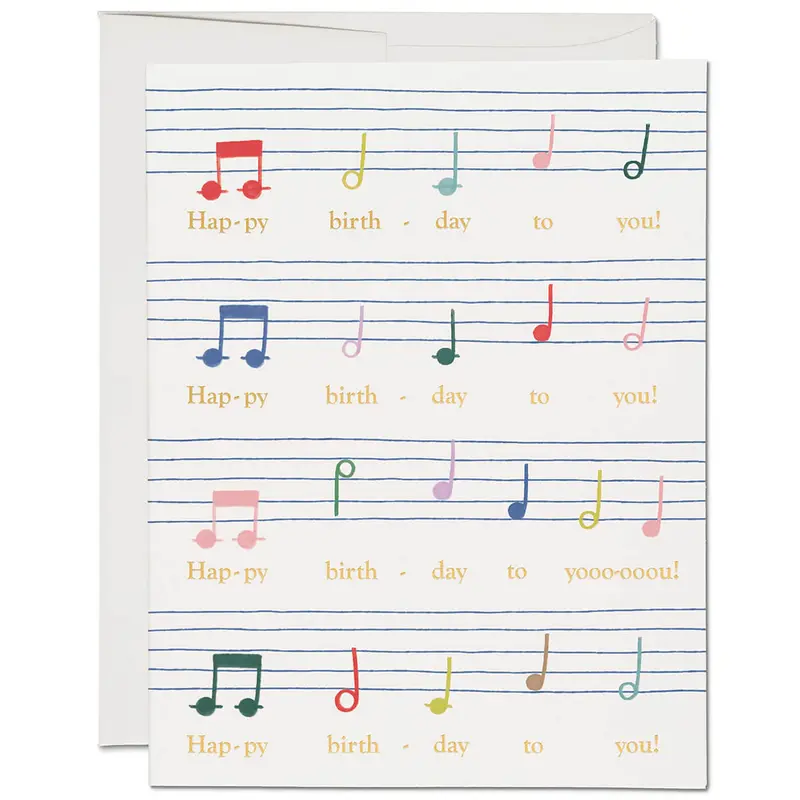 Birthday Song Greetings Card by Red Cap Cards