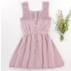 Botanical Crochet Dress in Lilac by Iver & Isla