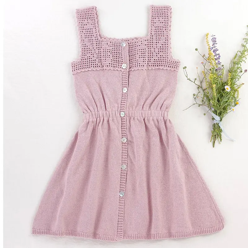 Botanical Crochet Dress in Lilac by Iver & Isla