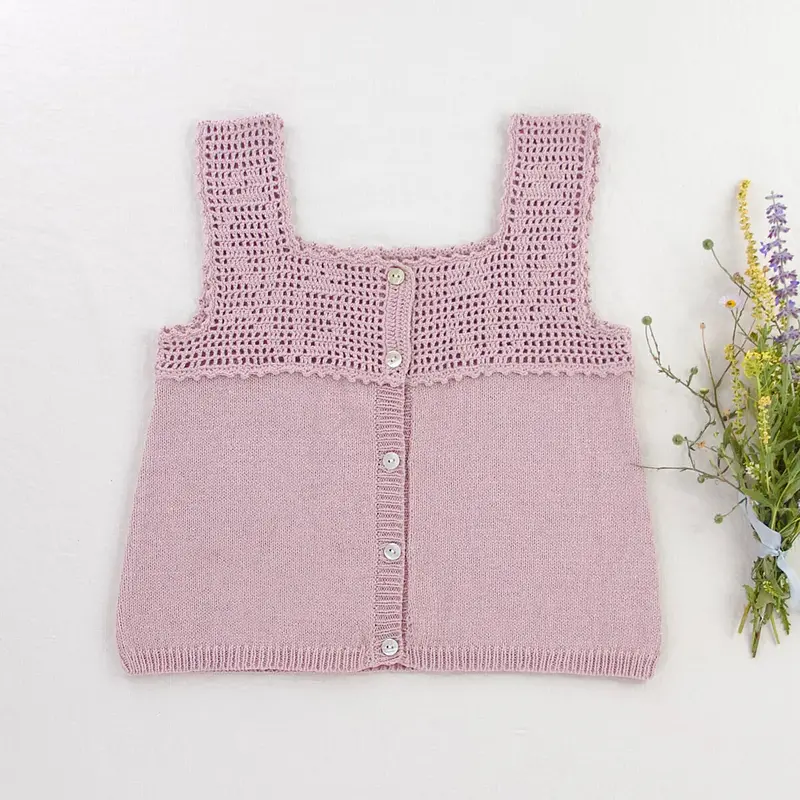 Botanical Crochet Top in Lilac by Iver & Isla - Last One In Stock - 8 Years