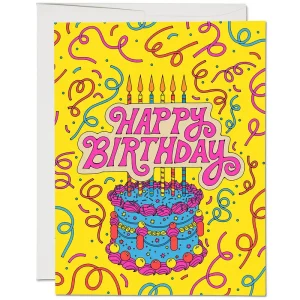 Cake and Confetti Greetings Card by Red Cap Cards