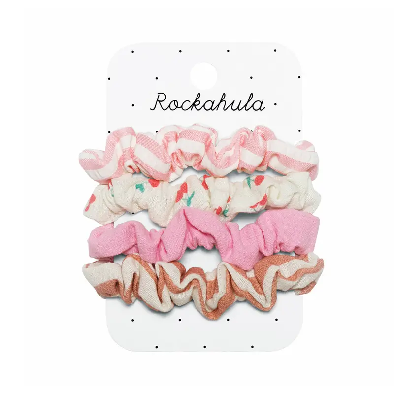 Cherry Stripe Scrunchie Set by Rockahula