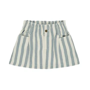 Denim Mini Skirt in Ocean Stripe by Rylee & Cru