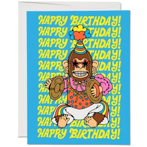 Funky Monkey Greetings Card by Red Cap Cards