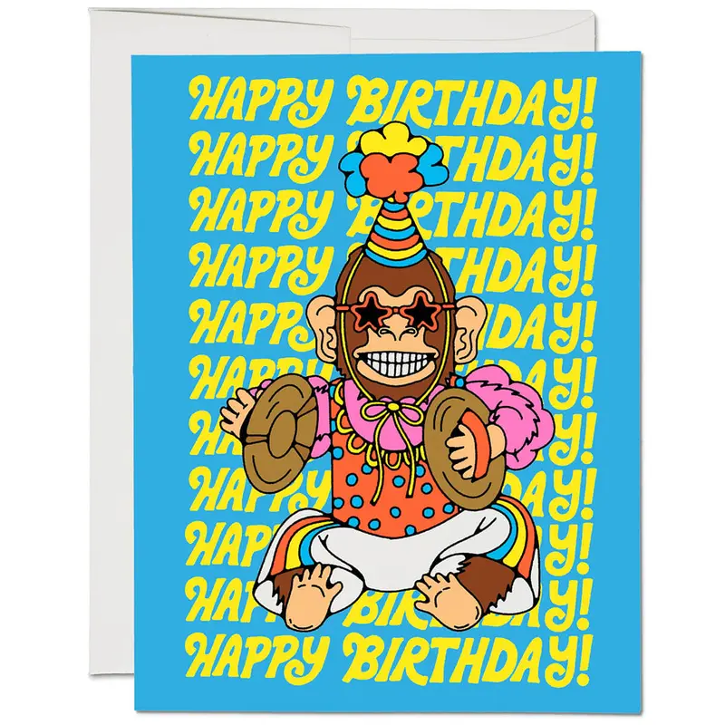 Funky Monkey Greetings Card by Red Cap Cards
