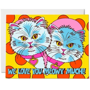 Meowy Much Greetings Card by Red Cap Cards