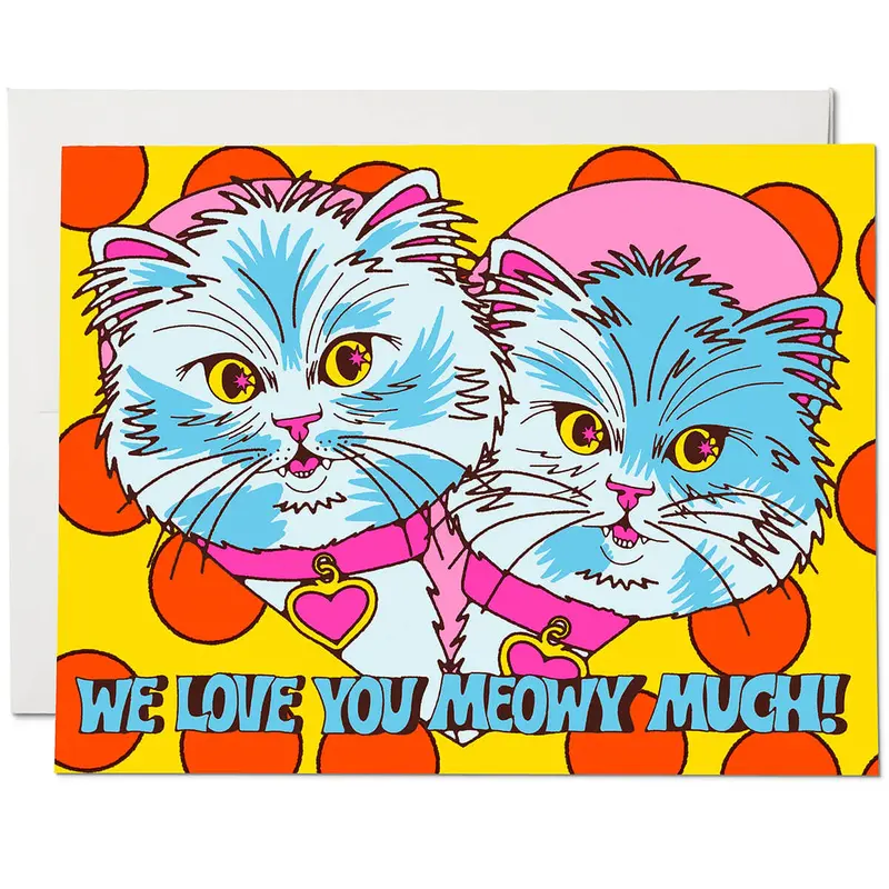 Meowy Much Greetings Card by Red Cap Cards
