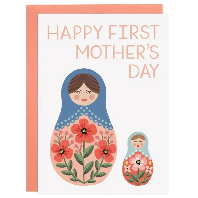 Nesting Dolls First Mother's Day Greetings Card by LoveLight Paper